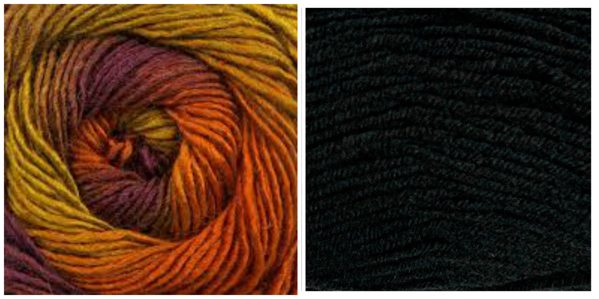 BLACK + FOLIAGE - Calla Lily Shawl KIT - Bonita Patterns