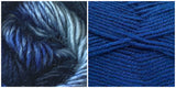 ROYAL BLUE + BLUE SKIES - Embossed Phoenix Vortex Shawl KIT - Bonita Patterns