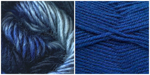 ROYAL BLUE + BLUE SKIES - Embossed Phoenix Vortex Shawl KIT - Bonita Patterns