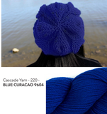 Embossed Leaves Slouch Hat Kit - Blue Curacao - Bonita Patterns