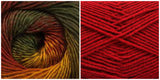 RED + EARTHY - Embossed Phoenix Vortex Shawl KIT - Bonita Patterns