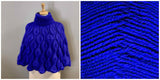 KIT Embossed Leaves Capelet - Royal Blue - Solid Colorful - Bonita Patterns