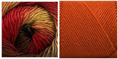 CORAL + FLAMES - Embossed Phoenix Vortex Shawl KIT - Bonita Patterns