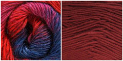 DARK RED + VIOLET SHADES - Embossed Phoenix Vortex Shawl KIT - Bonita Patterns